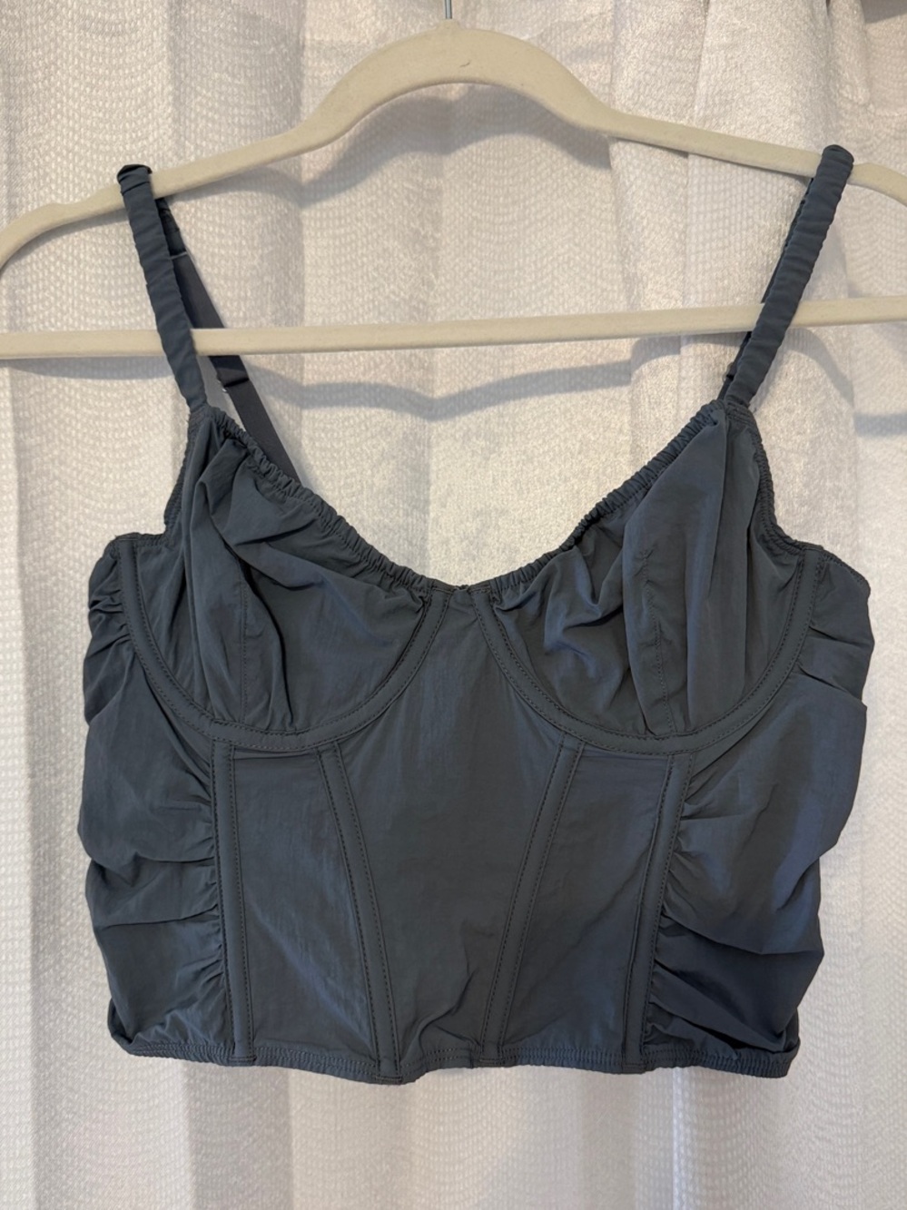 Gilly Hicks Dark Slate Gray Cropped Bustier Tank